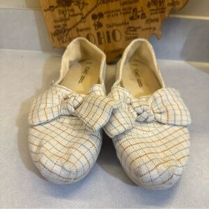 TOMS Alpargata Women's Size‎ 8.5 Bow Plaid Tie Slip On Shoes  Flats